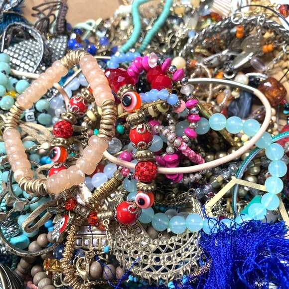 Boho Chic Jewelry Bulk Lot – 1 LB Bundle Of Wearable Jewelry Mixed Styles - Picture 6 of 8